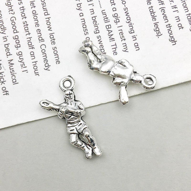 Wholesale 1 Antique Silver Alloy Simulation Rugby Baseball Series DIY Pendant