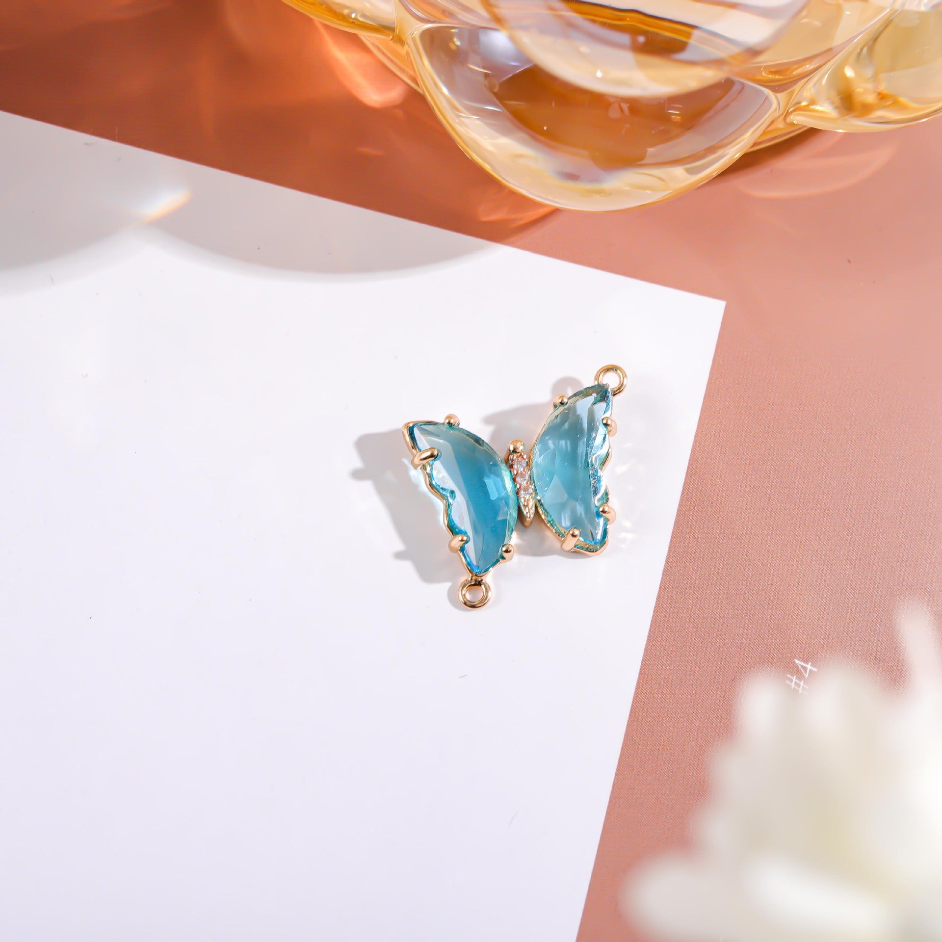 Wholesale Crystal Butterfly Double Pendant