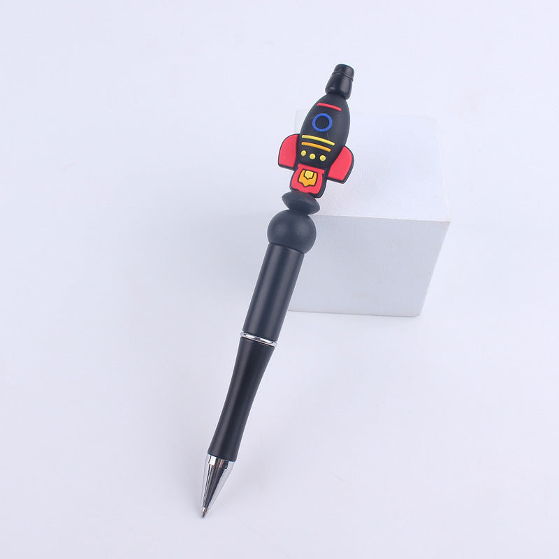 Wholesale Handmade Bead Pen Cartoon Rocket Astronaut Silicone Ballpoint Pen