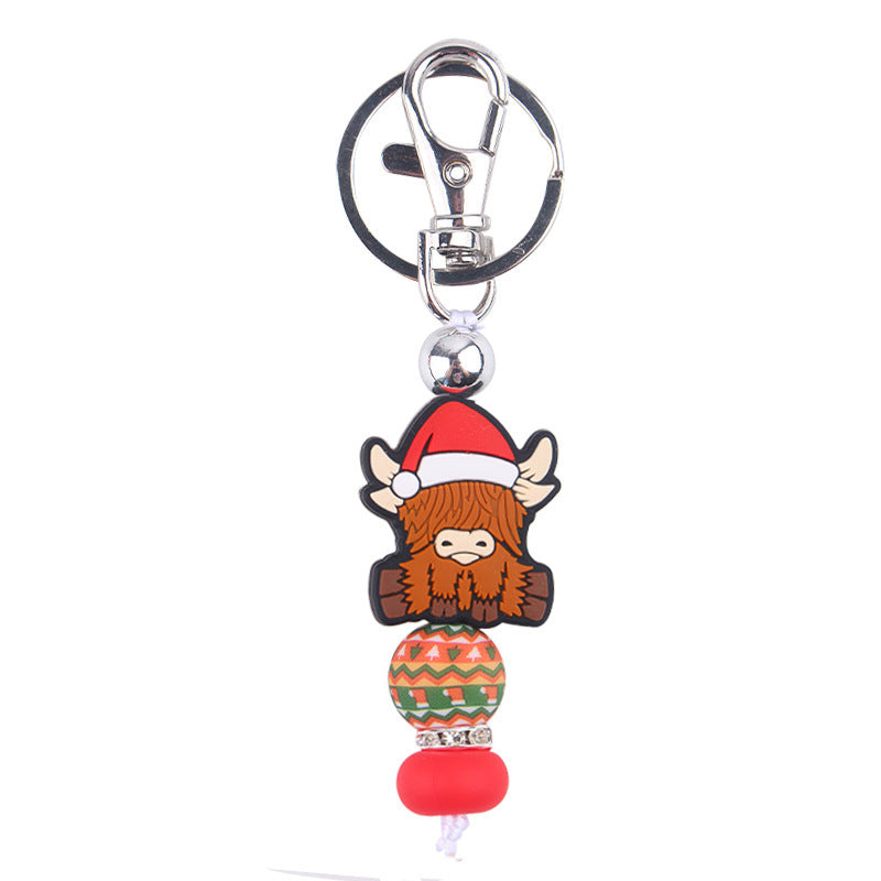 Wholesale Christmas Series Silicone Beaded Keychain