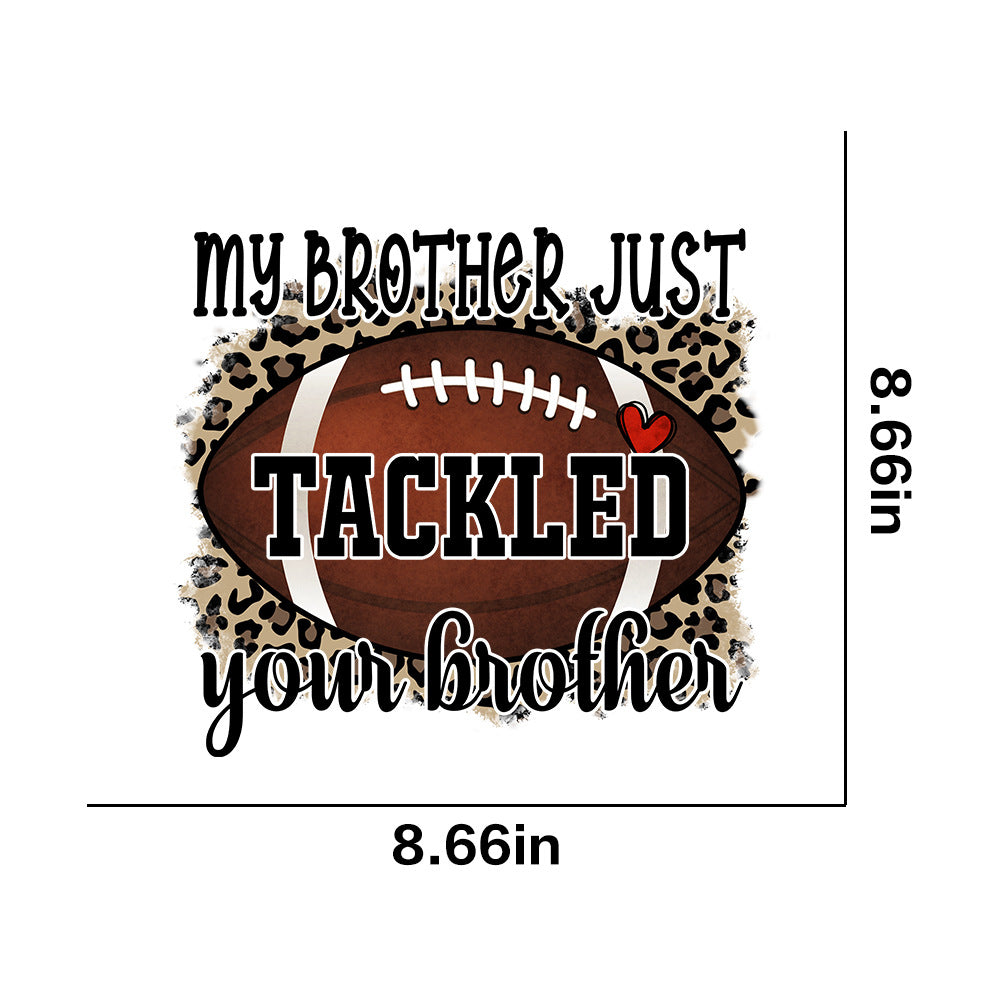 Wholesale Leopard print rugby pattern UV DTF Ready to Press Transfers Wraps