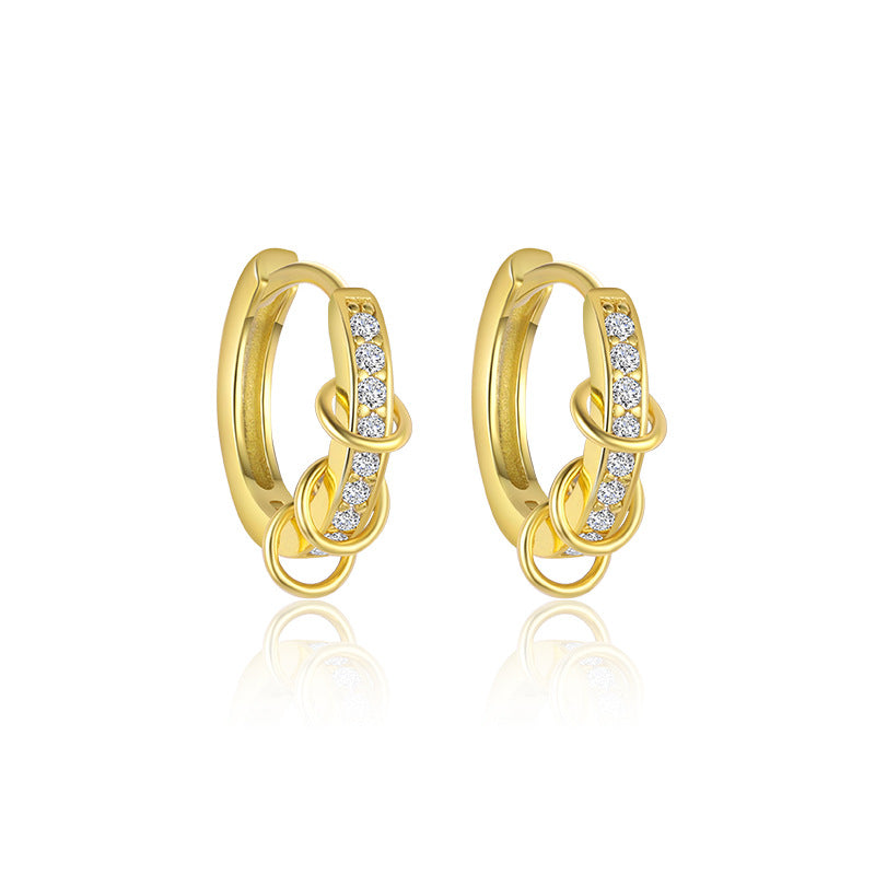 Wholesale Zircon inlaid geometric earrings Ear Studs