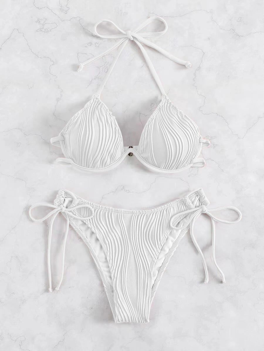 Wholesale Three-point swimsuit women's sexy beautiful back split bikini