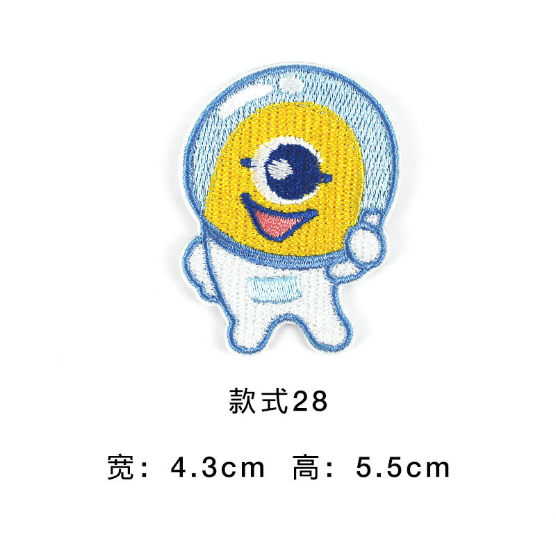 Wholesale Modern Astronaut Planet Embroidered Patch Self Adhesive Cloth Decorative Patch For Clothing Shoes And Bags Fashion Accessory