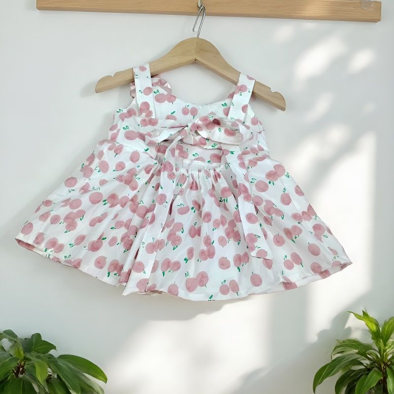 Wholesale Cotton Printed Halter Dress For Baby Girls Backless Tie Sweet Casual Summer Toddler Dress Resale