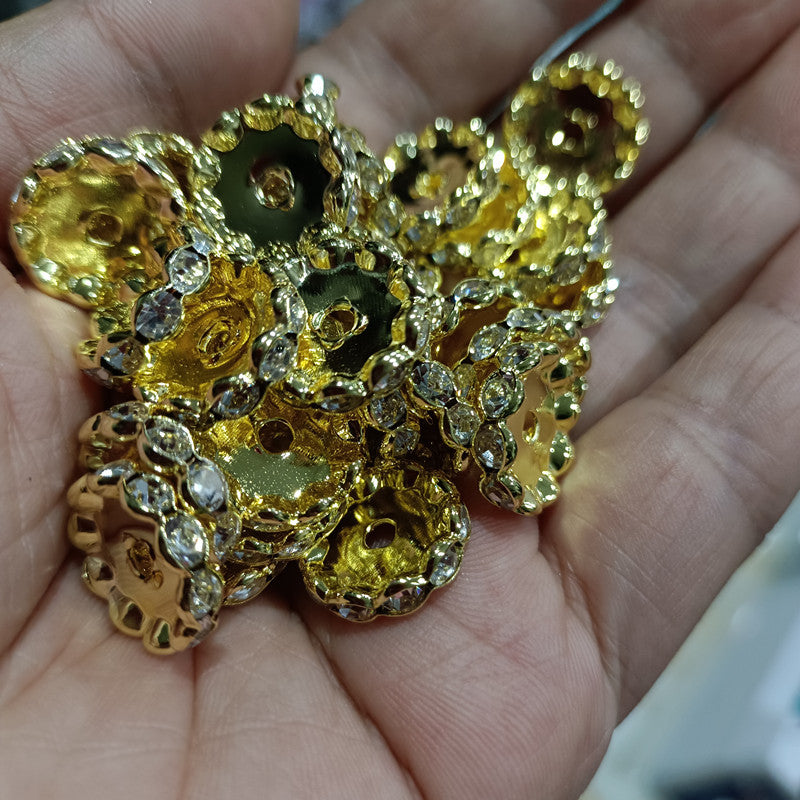 Wholesale 200pcs 15mm Silver Plated Wave Diamond Wheel Clip DIY Handmade Spacer Beads