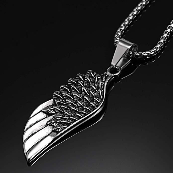 Wholesale Openwork Wings Pendant Stainless Steel Necklaces