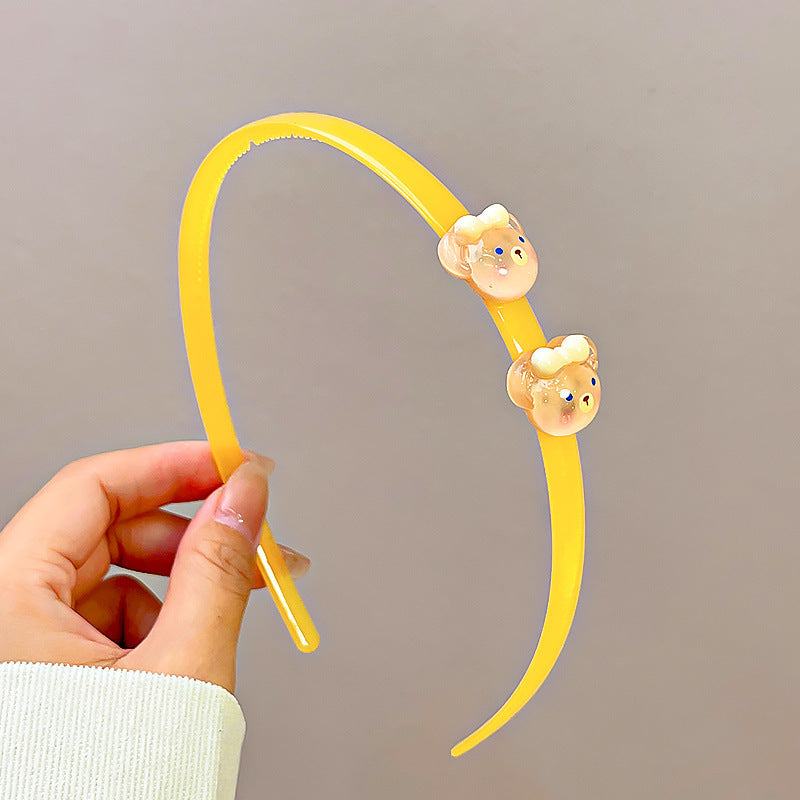 Wholesale Transparent jelly color headband cute cartoon headband with teeth non-slip