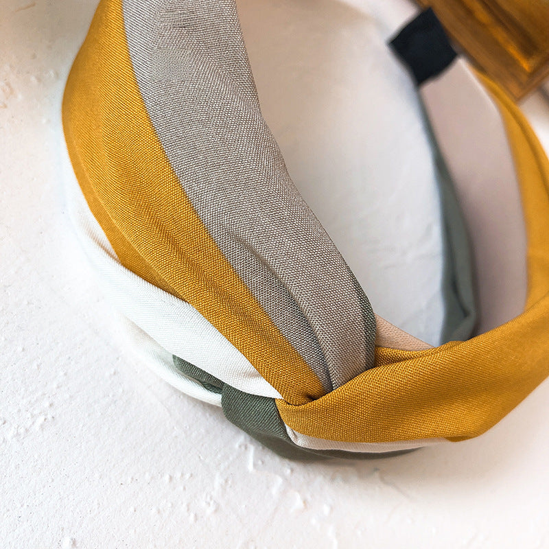 Wholesale Simple All-match Wide-brimmed Striped Women's Mori Style Outing Headband