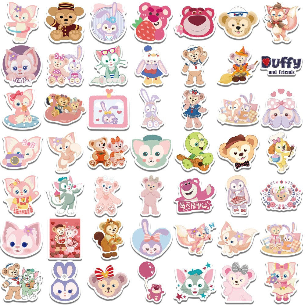 Wholesale 100pcs cute bear and cartoon rabbit Waterproof Vinyl Stickers OLY Exclusive