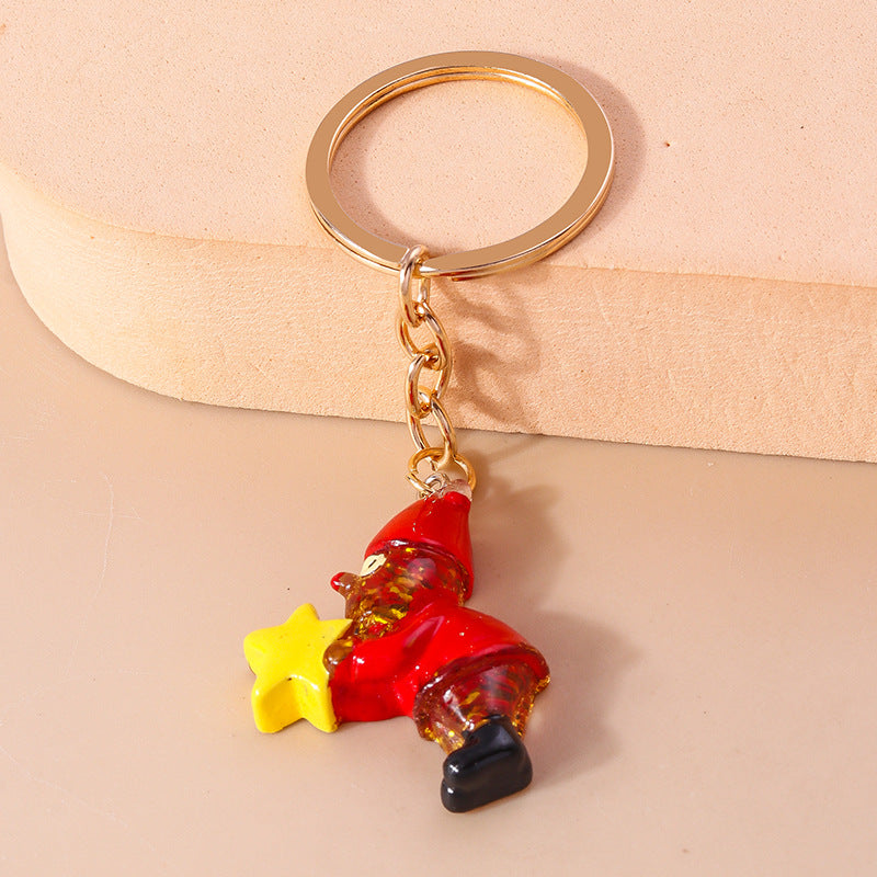 Wholesale Christmas Series Christmas Stockings Elk Snowman Gloves Resin Keychain