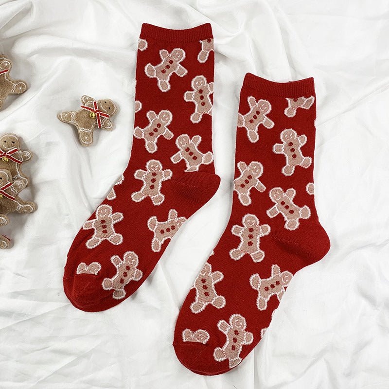Wholesale New Elk Gingerbread Man Medium New Year's Christmas Celebration Manufacturer Socks