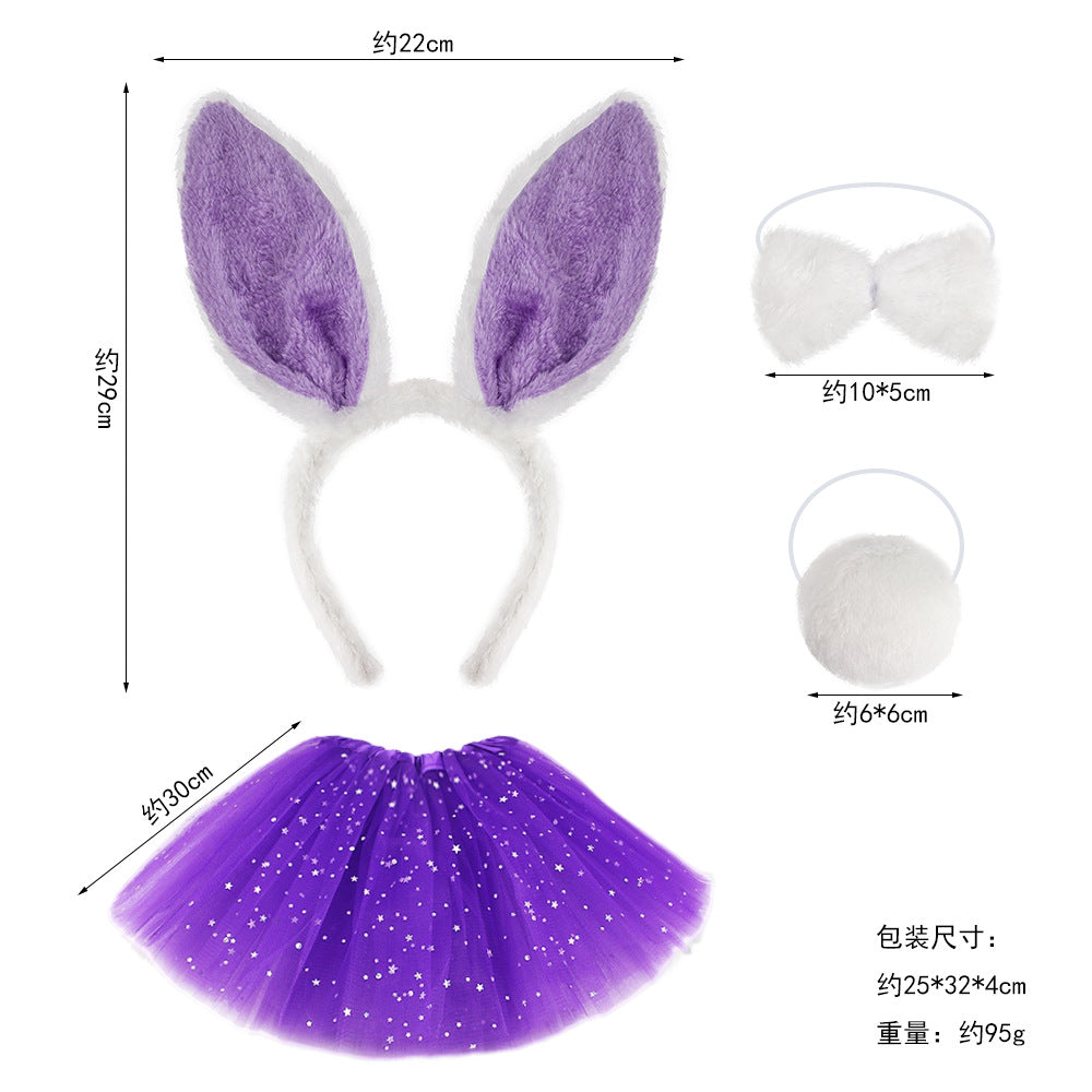 Wholesale Halloween Women Children's Performance Props Easter Cute Plush Rabbit Ear Headwear