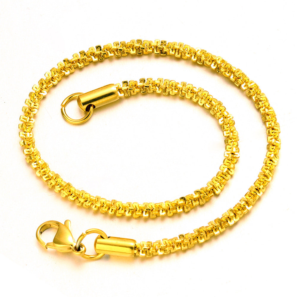 Wholesale Cauliflower chain gold-plated titanium steel necklace
