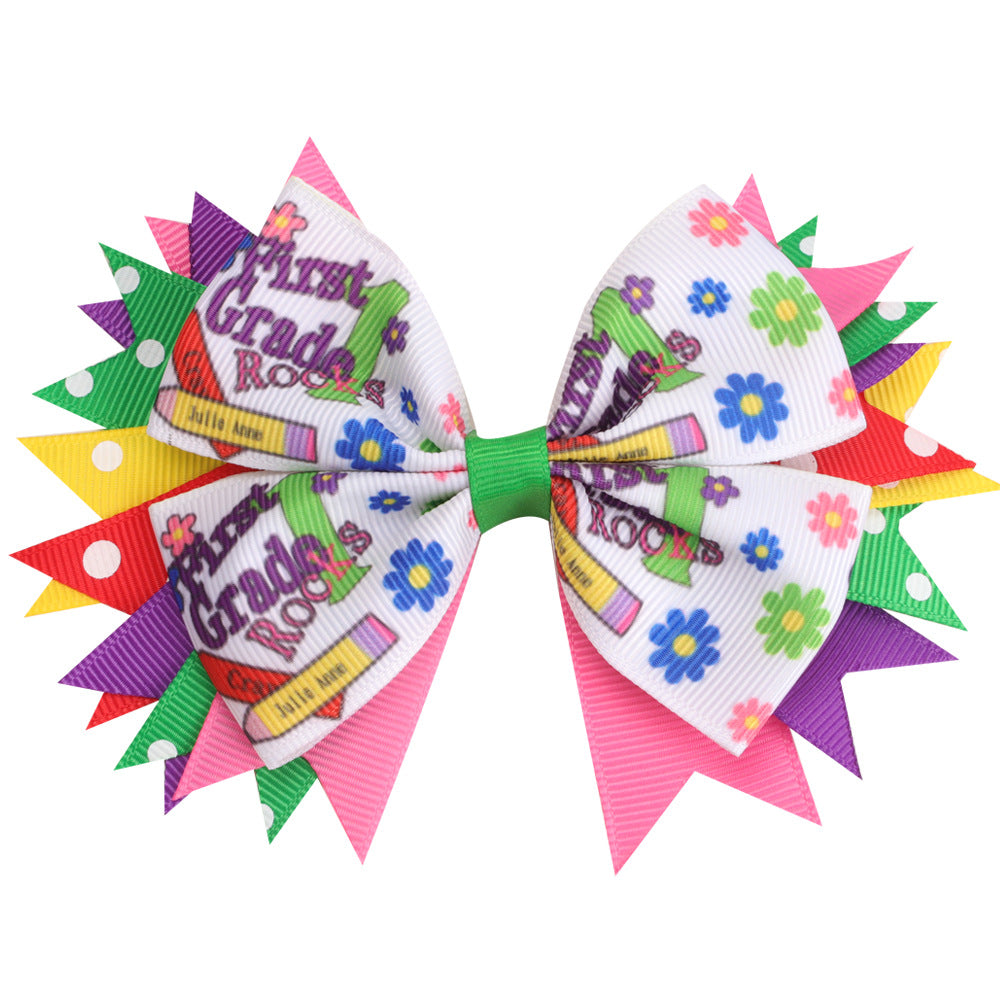 Wholesale new children' s bow hairpin back to school season