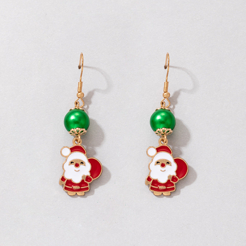 Wholesale Christmas Colorful Pearl Earrings