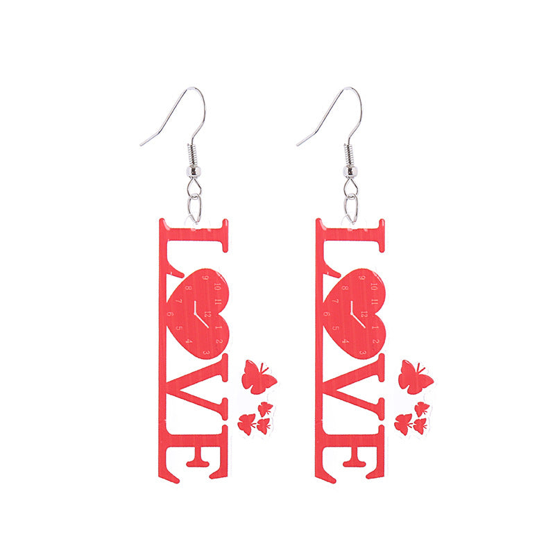 Wholesale Valentine's Day Flamingo Heart Coffee Cup Acrylic Earrings