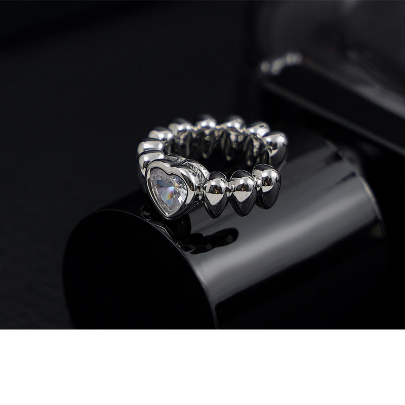 Wholesale Pearl Heart Zircon Decorated Combination Ear Clips