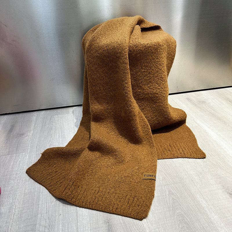 Wholesale Autumn and Winter Warm Solid Color High-end Knitted Scarf