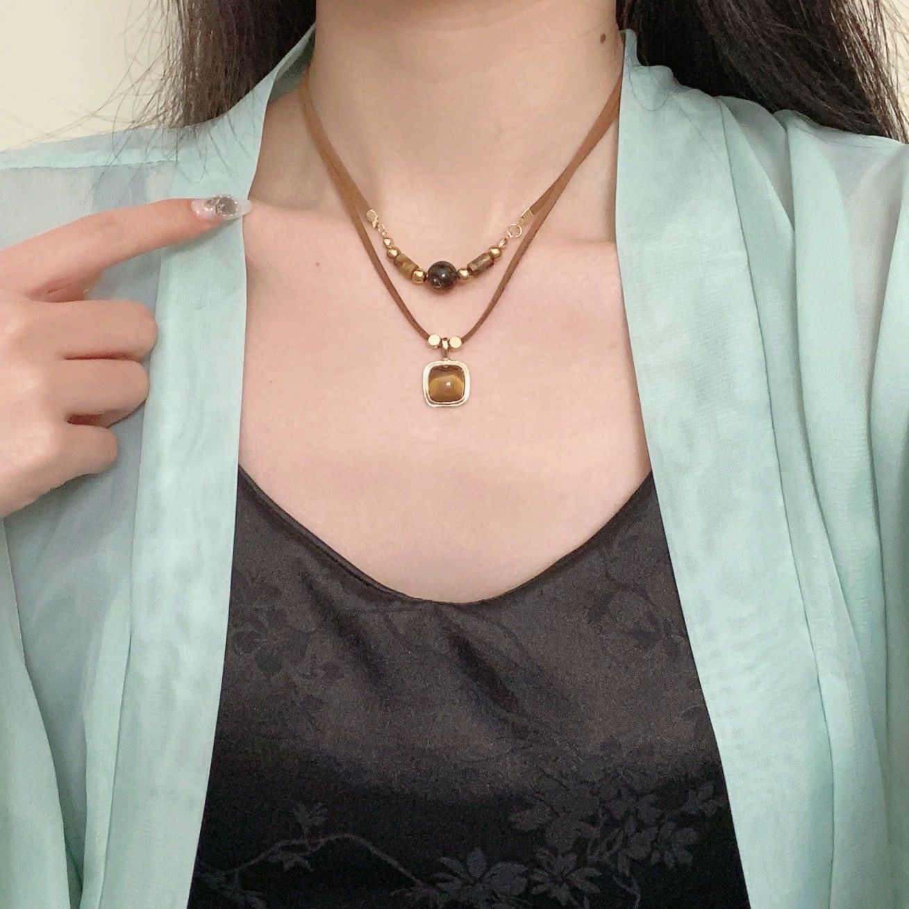 Wholesale Retro star double layer necklace clavicle chain