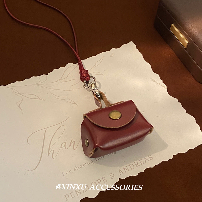 Wholesale Vintage cute leather coin purse necklace