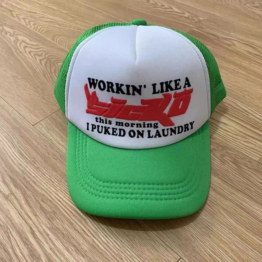 Wholesale Polyester Two-color Splicing Foam Printed Large Logo Sunshade and Sunscreen Baseball Net Hat