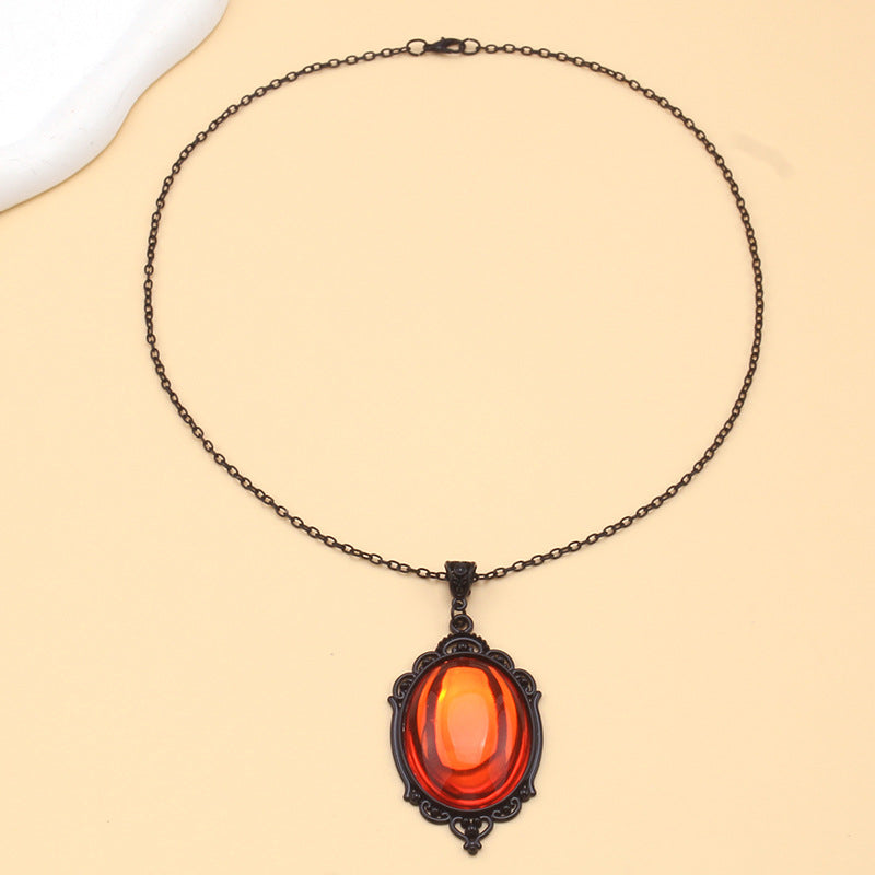 Wholesale Gothic Acrylic Embossed Crystal Pendant Necklaces