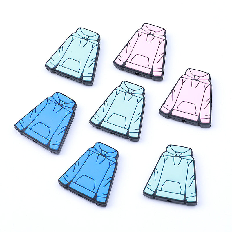 Wholesale 20pcs Cartoon Sweatshirt Jacket Silicone Beads
