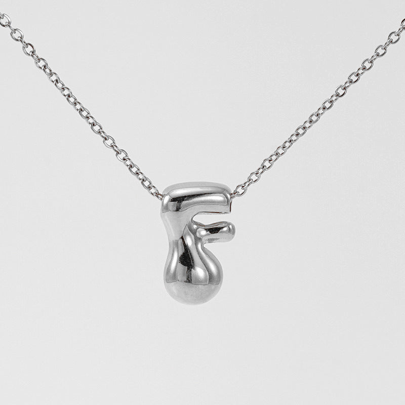 Wholesale Glossy bubble letter necklace for women 26 English letter pendants