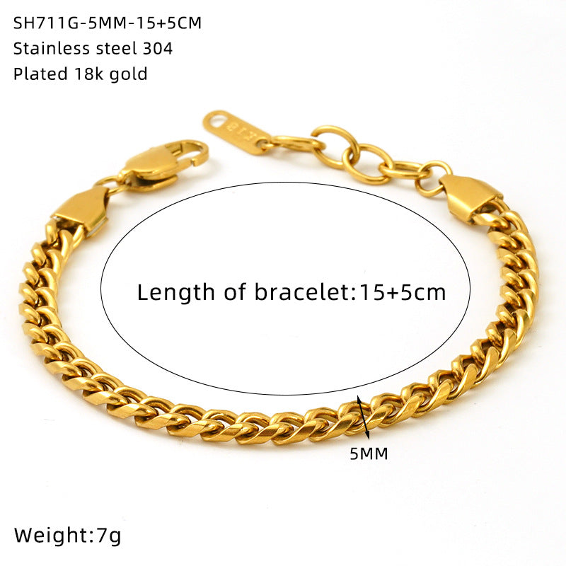 Wholesale Titanium steel interlocking rings gold and silver bracelet
