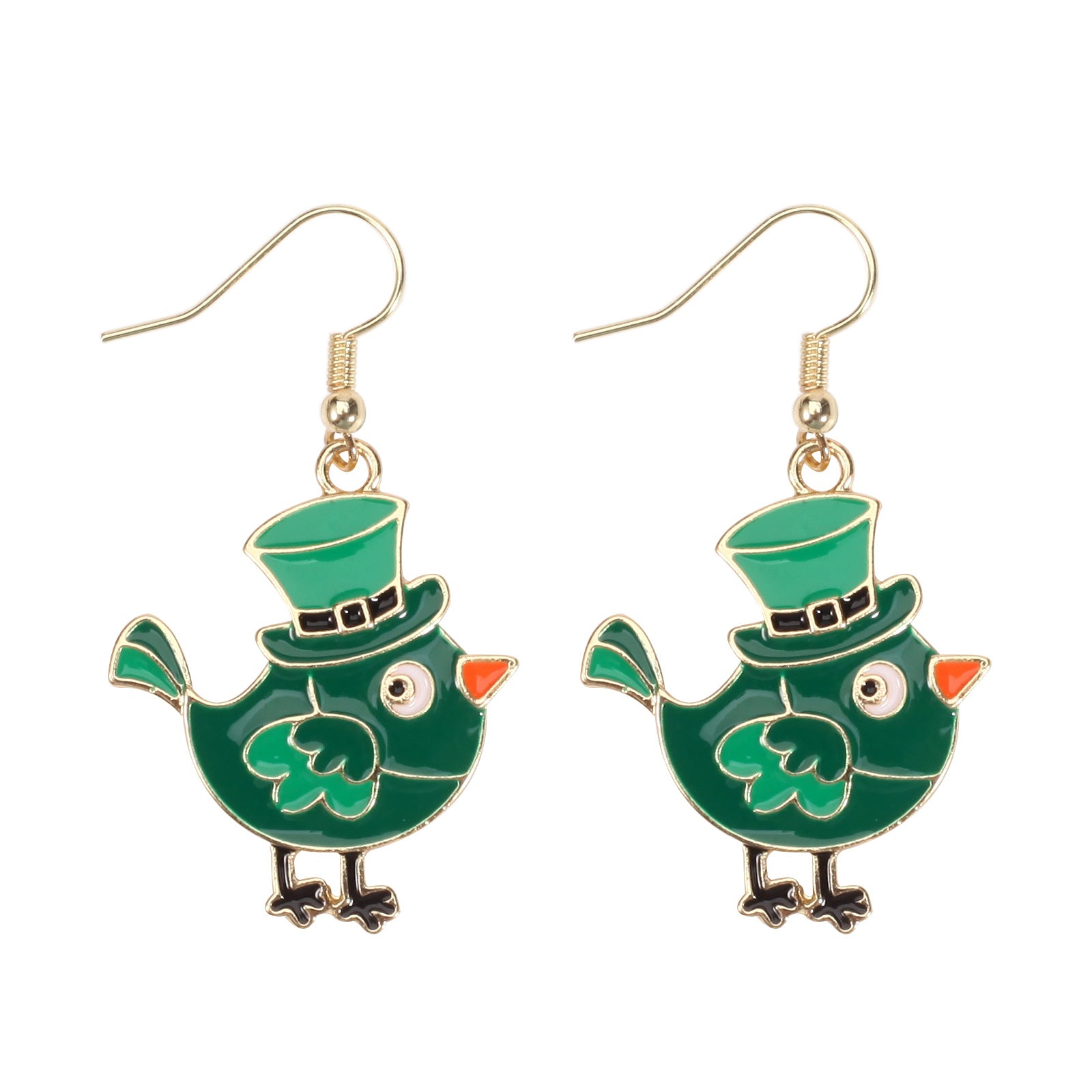 Wholesale St.  Patrick' s Day Clover Hat Flag Wine Glass Earrings