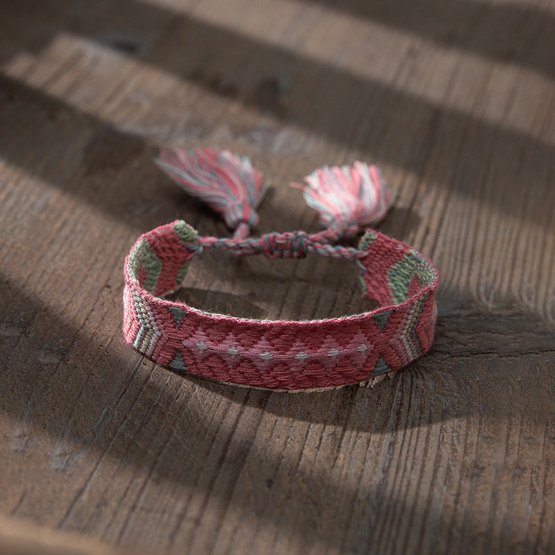 Wholesale Ethnic Style Retro Contrast Color Fabric Bracelet