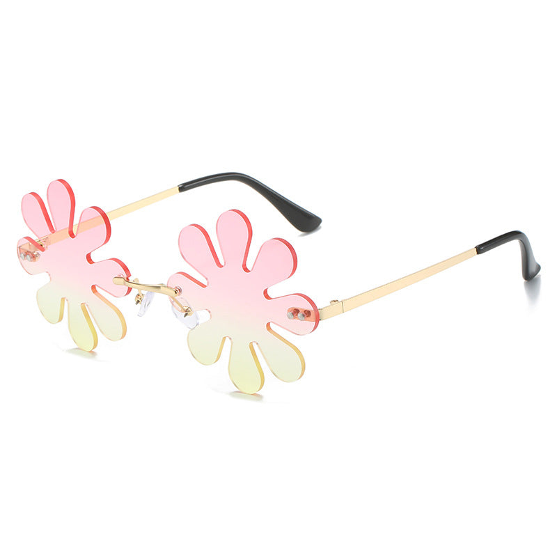 Wholesale Frameless Flower Hip-hop Street Shooting Sunglasses