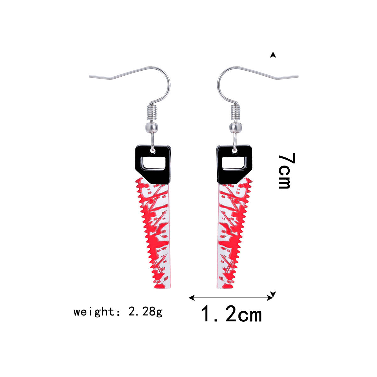 Wholesale  Kitchen Knife Earrings Acrylic Blood Red Horror Masquerade Jewelry Accessory For Women Boutique Resale Gift