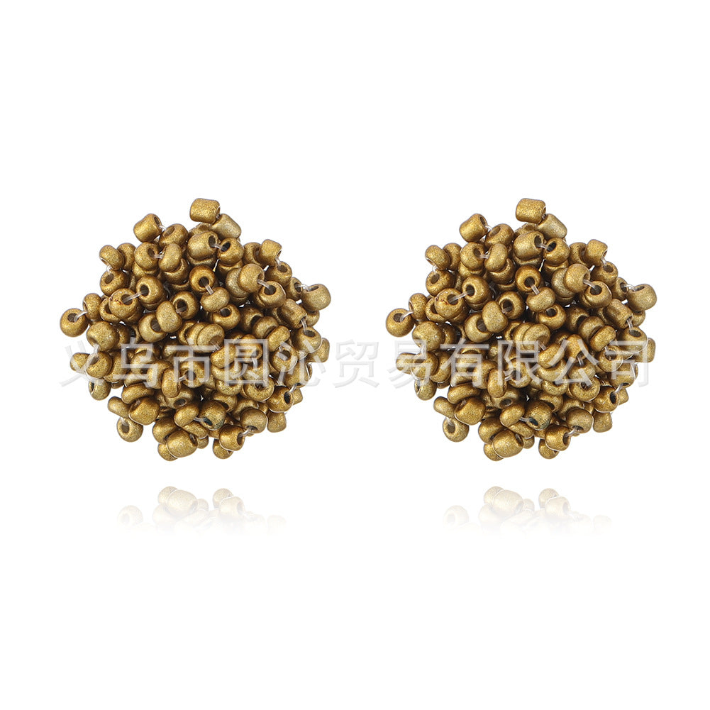 Wholesale Small Seed Bead Earrings Simple Ball Geometric Earrings