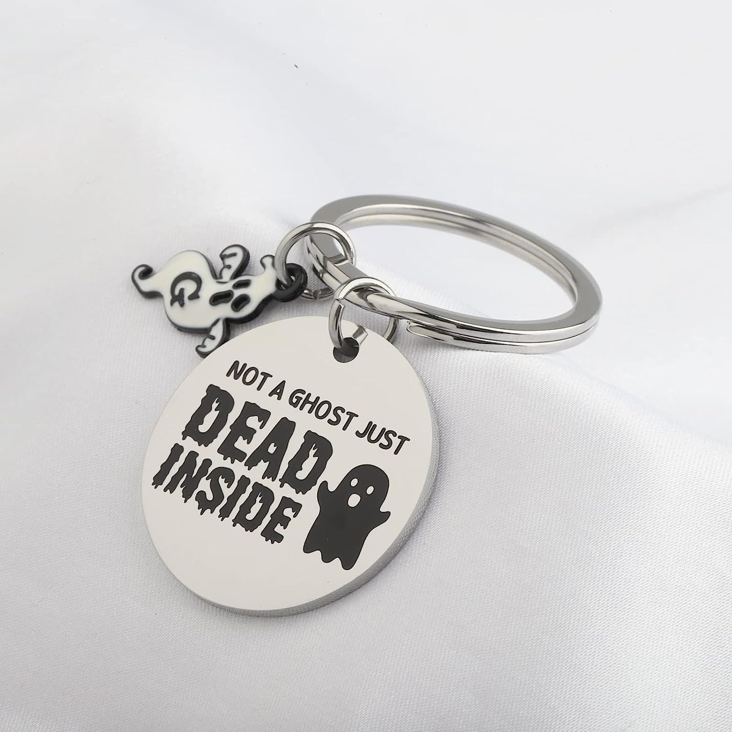 Llavero de acero inoxidable fantasma de Halloween al por mayor