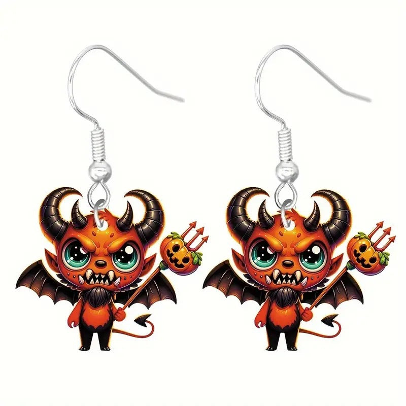 Wholesale Halloween Mummy Pumpkin Black Cat Devil Skeleton Earrings