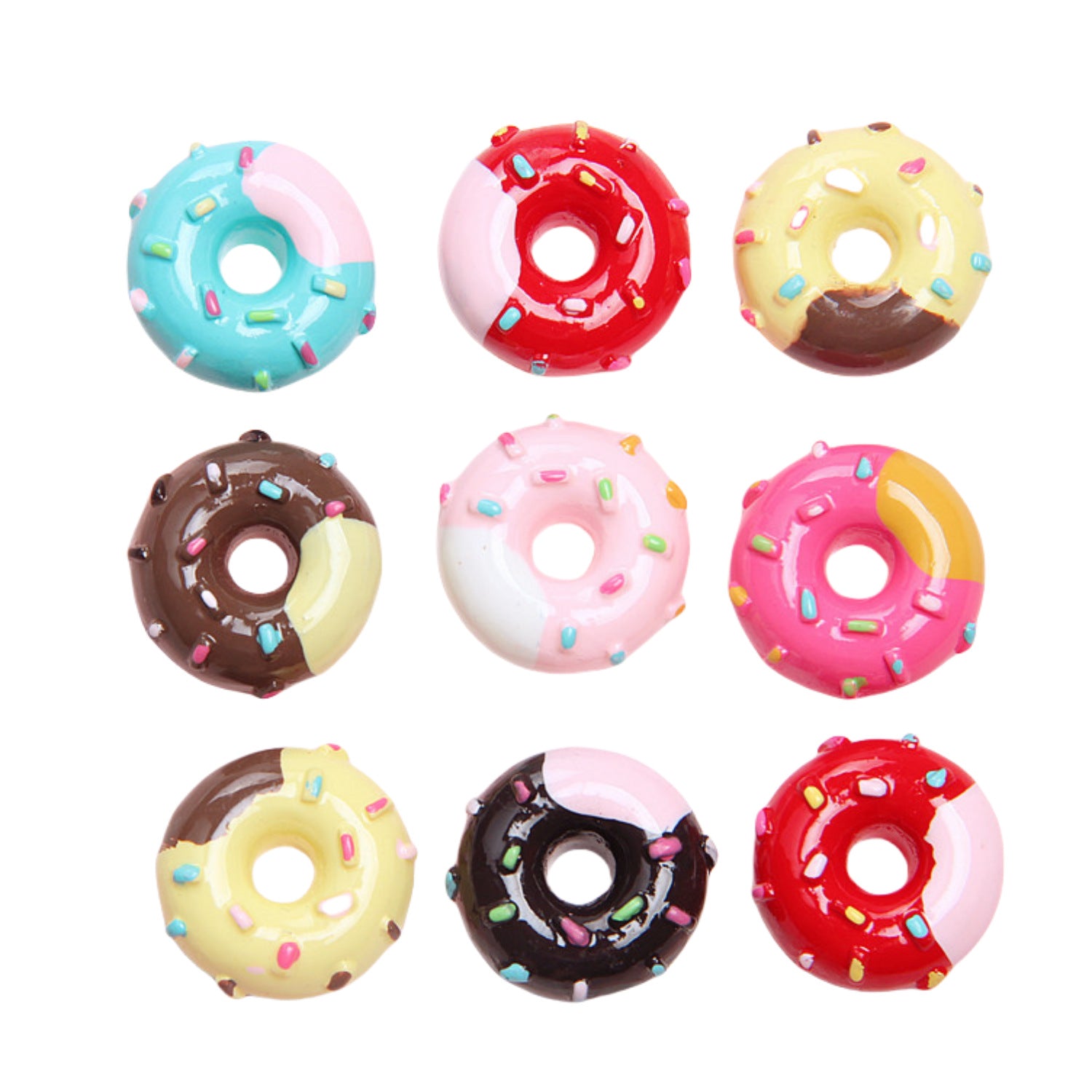 Wholesale Simulation donut food toy DIY resin accessories shoe buckle No Hole