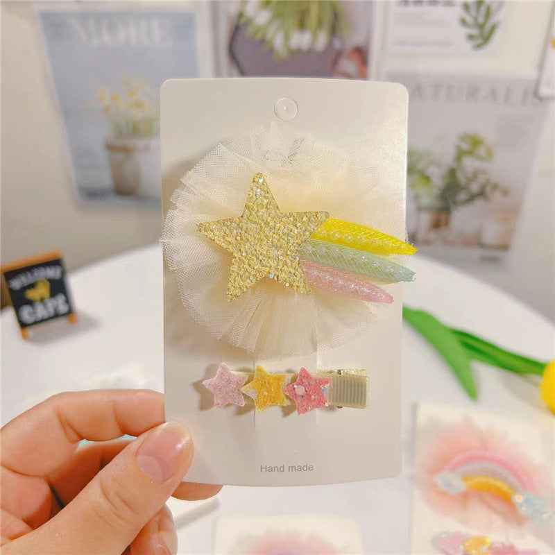 Wholesale Glitter Two-Piece Hair Cards for Girls