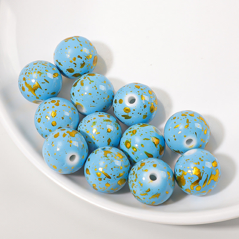 Wholesale 16mm 10PCS Acrylic Spray Painted Colored Round Beads