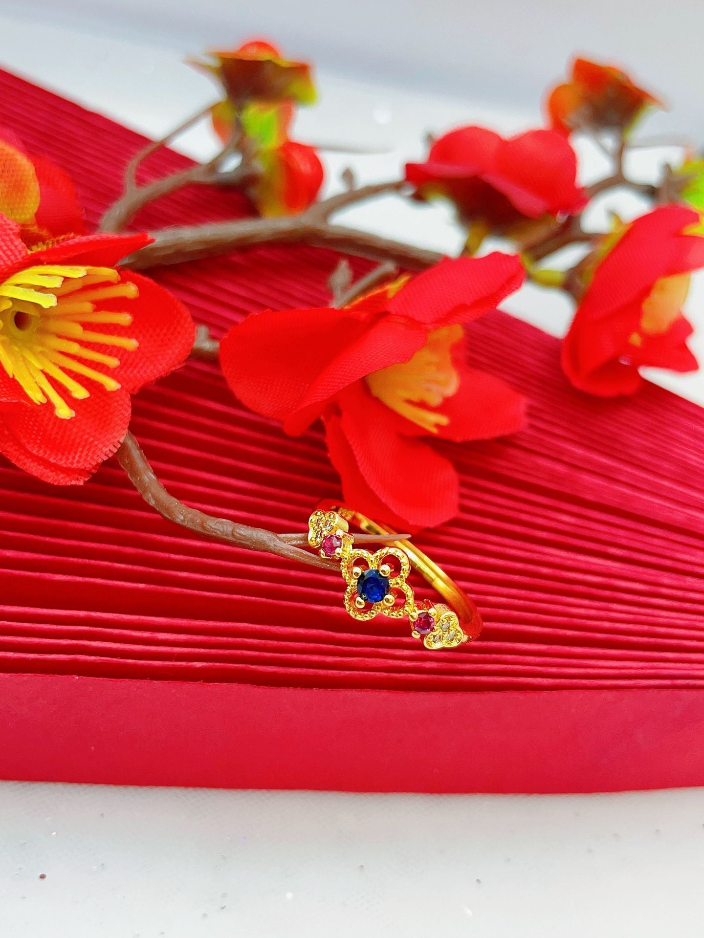 Wholesale Flowing Color Gemstone Ring