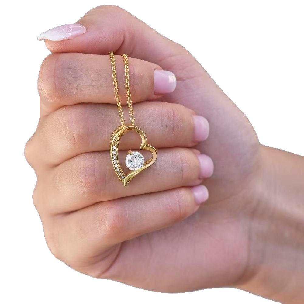 Wholesale Hollow zircon heart-shaped Valentine's Day necklace