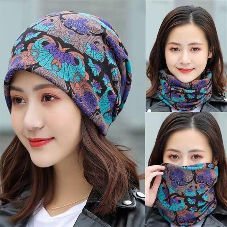 Wholesale Autumn and Winter Imitation Cashmere Double Layer Scarf Multifunctional Pullover Neck Protection Hat