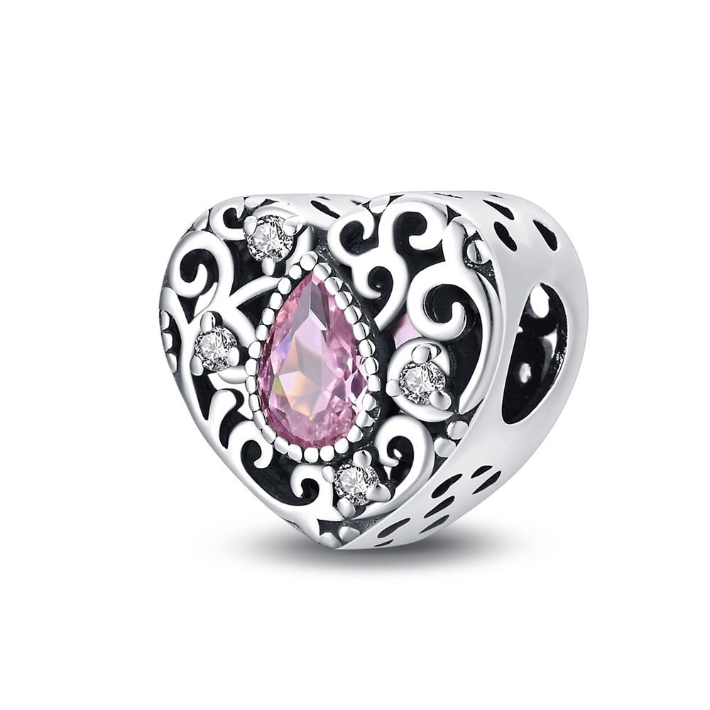 Wholesale Romantic Classical Series Love Pink Angel Silver Plated Charms