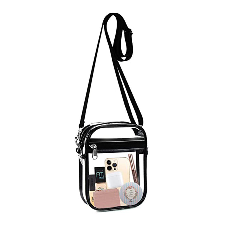 Wholesale Transparent PVC Zippered Adjustable Crossbody Bag