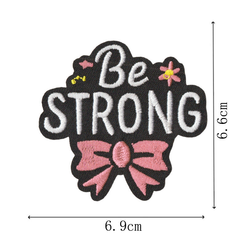 Wholesale Embroidered Iron On Patches Set 9Pcs Black White Cartoon English Slogan Appliques For Clothing Bags Towels Chic DIY Decorative Accent