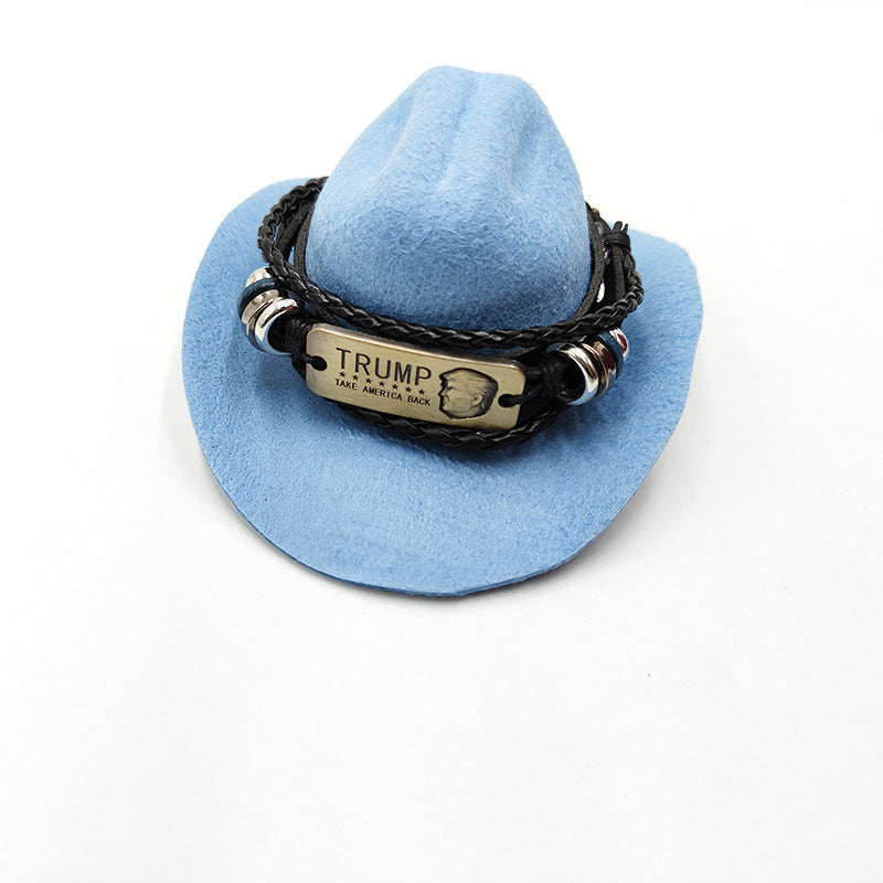 Wholesale Yama gentleman cowboy hat son mini pet hat birthday party hat weilai car 66 ornament hat