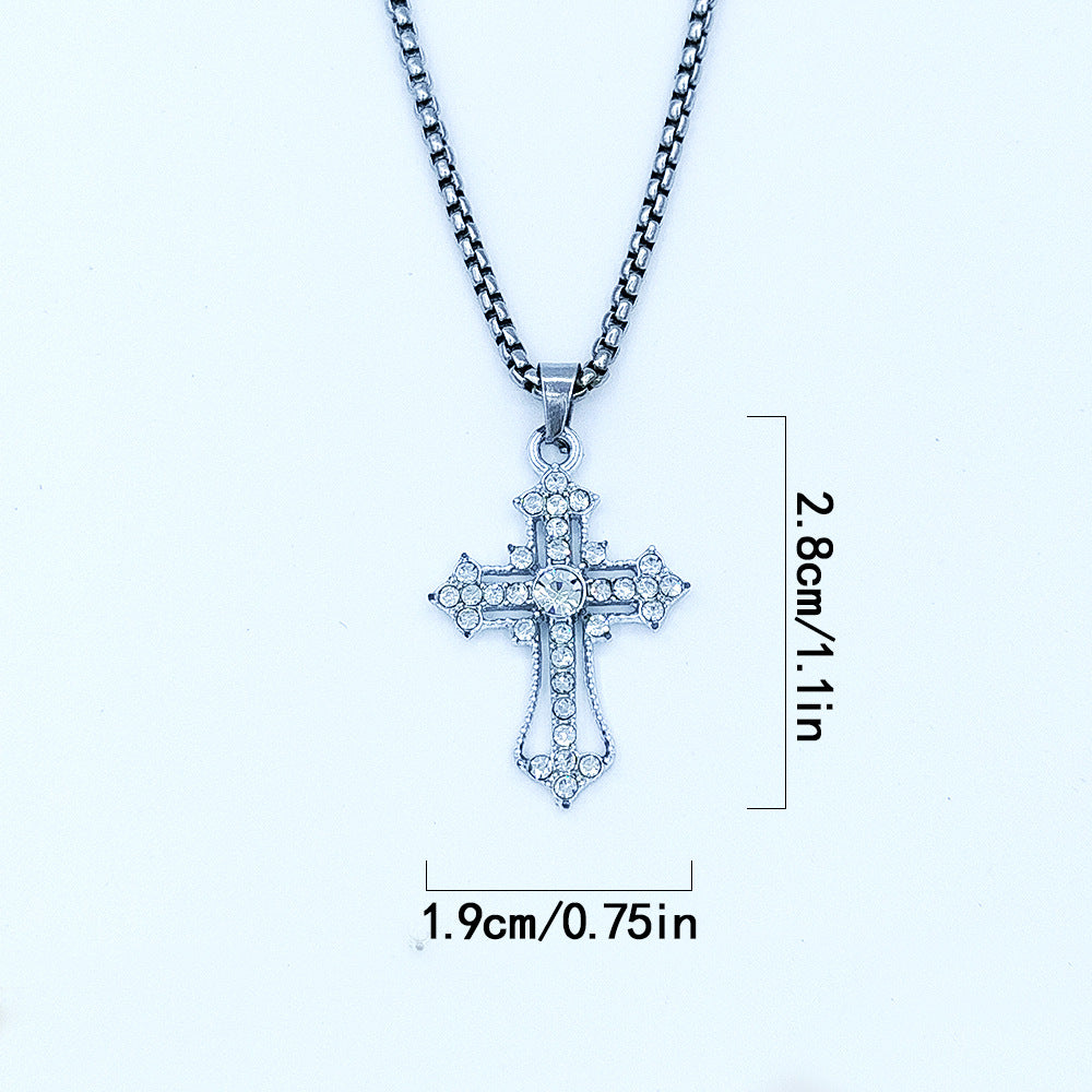 Wholesale Diamond Cross Alloy Necklace