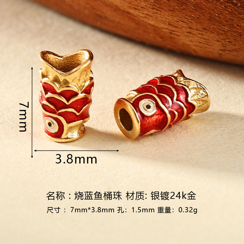 Wholesale DIY enamel multicolor barrel beads spacer beads