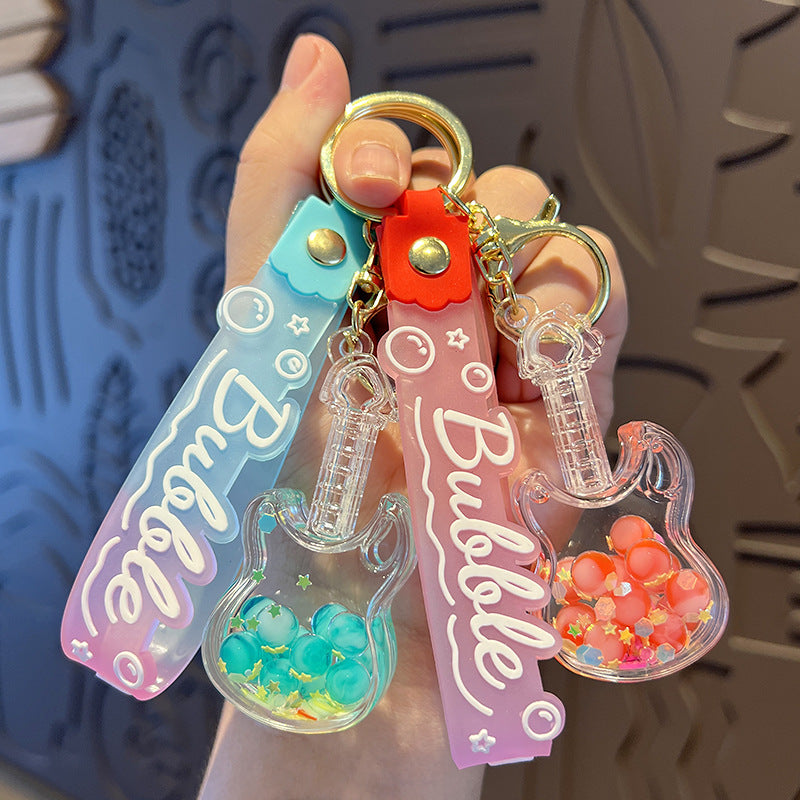 Wholesale Oiled Fruit Guitar Cartoon Keychain